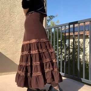 vintage 90s brown corderoy maxi skirt 🌞